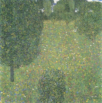 Paysage Jardin Meadow à Fleur Gustav Klimt Peinture à l'huile